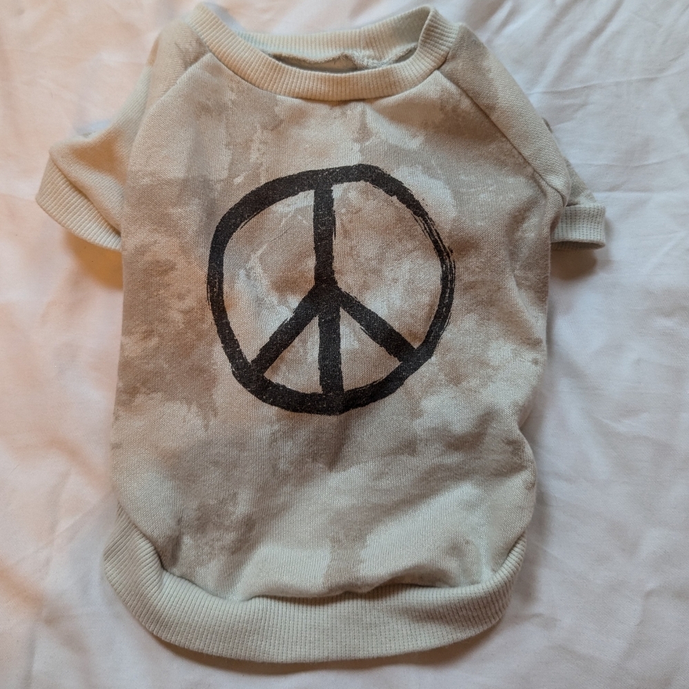 Dog T-shirt with Peace Sign